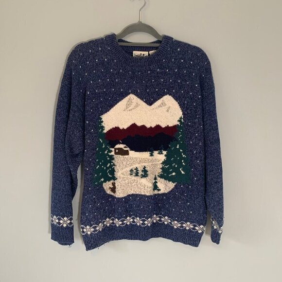 Vintage Northern Reflections cotton wool blend holiday christmas sweater - Picture 1 of 8